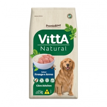 VITTA NATURAL CÃES ADULTOS FRANGO E CEREAIS INTEGRAIS 15 KG