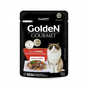 GOLDEN GOURMET GATOS AD CAST CARNE 70G (20UN)